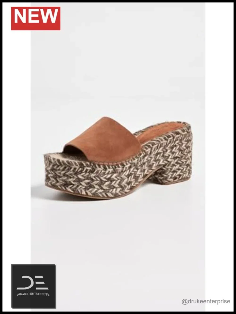 Women's Platform Espadrille Sandals Woven Chunky Heel 90mm